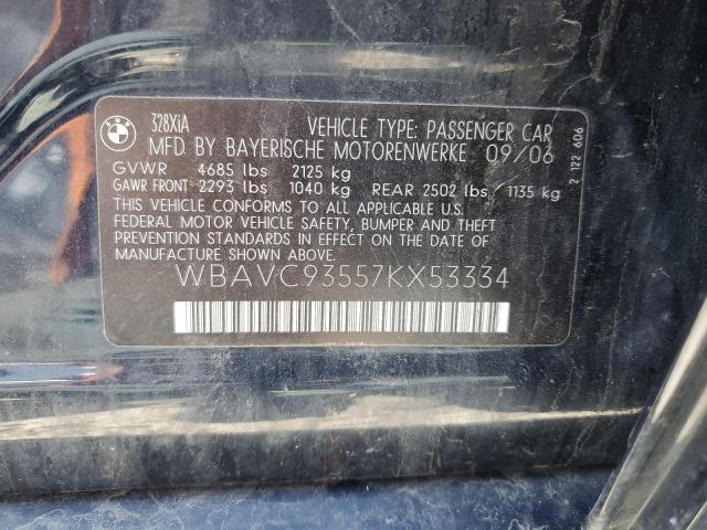 WBAVC93557KX53334 - 2007 BMW 328 XI BLUE photo 12