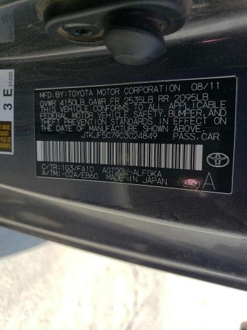 JTKJF5C79C3024849 - 2012 TOYOTA SCION TC 灰色 照片 12