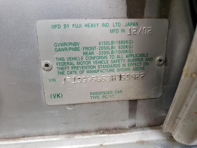 JF1SG65653H755922 - 2003 SUBARU FORESTER 2.5XS Серебристый фото 13