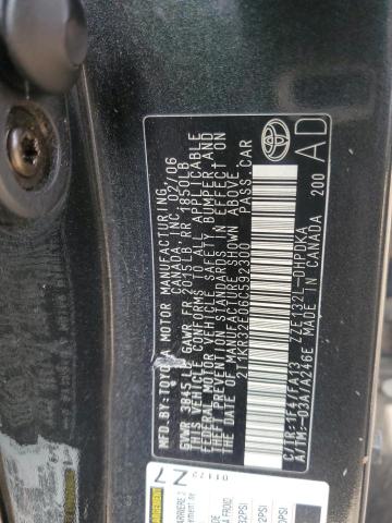 2T1KR32E06C592300 - 2006 TOYOTA COROLLA MA XR BLACK photo 12