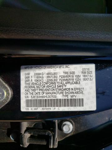 5J8TB3H55HL007630 - 2017 ACURA RDX TECHNOLOGY BLACK photo 12