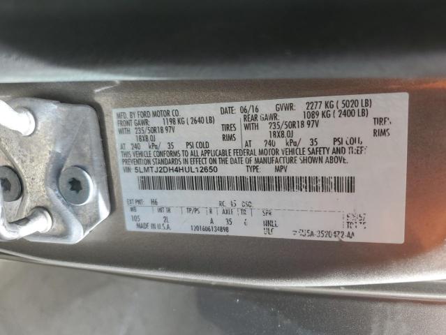 5LMTJ2DH4HUL12650 - 2017 LINCOLN MKC SELECT Արծաթագույն լուսանկար 13