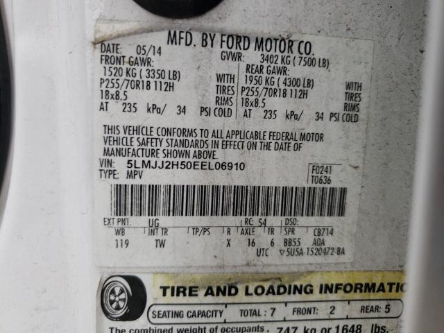 5LMJJ2H50EEL06910 - 2014 LINCOLN NAVIGATOR 白色 照片 14