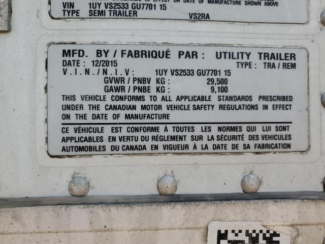 1UYVS2533GU770115 - 2016 UTILITY TRAILER Ağ foto 10