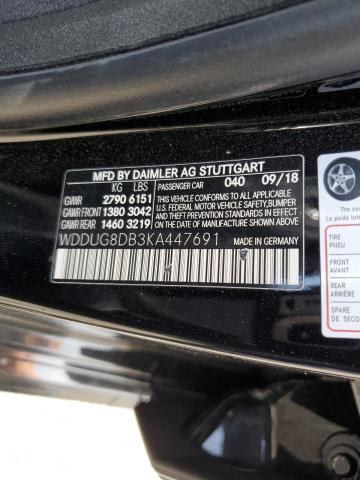 WDDUG8DB3KA447691 - 2019 MERCEDES-BENZ S 560 BLACK photo 12