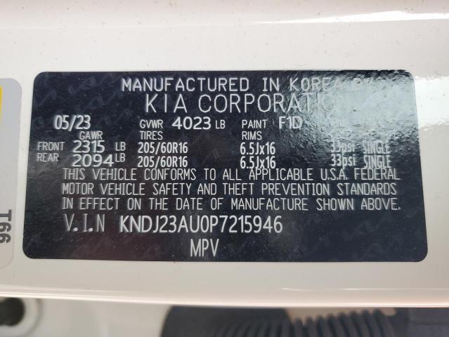 KNDJ23AU0P7215946 - 2023 KIA SOUL LX WHITE photo 12