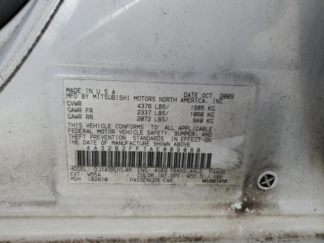 4A32B2FF7AE009080 - 2010 MITSUBISHI GALANT FE WHITE photo 12