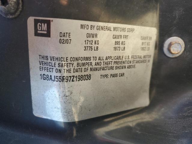 1G8AJ55F97Z198038 - 2007 SATURN ION LEVEL 2 ლურჯი ფოტო 12