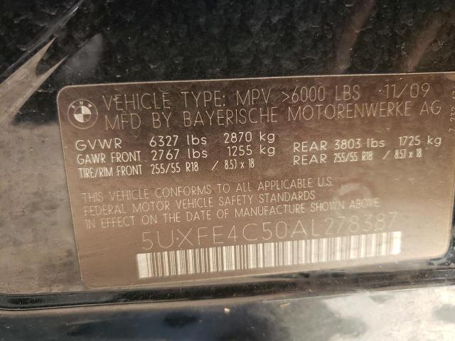 5UXFE4C50AL278387 - 2010 BMW X5 XDRIVE30I GRAY photo 13