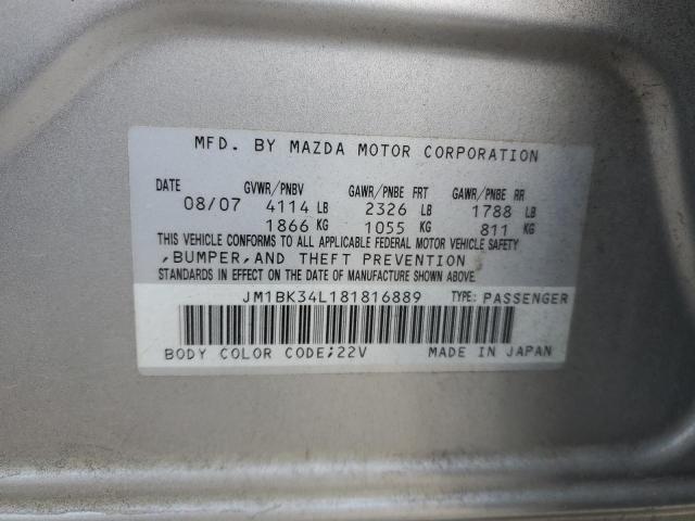 JM1BK34L181816889 - 2008 MAZDA SPEED 3 SILVER photo 13