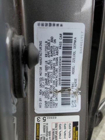 1NXBR30E58Z049349 - 2008 TOYOTA COROLLA CE GRAY photo 12