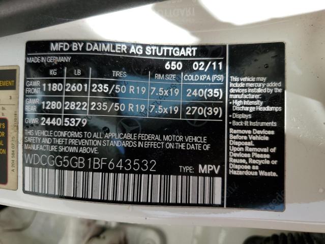 WDCGG5GB1BF643532 - 2011 MERCEDES-BENZ GLK 350 WHITE photo 13