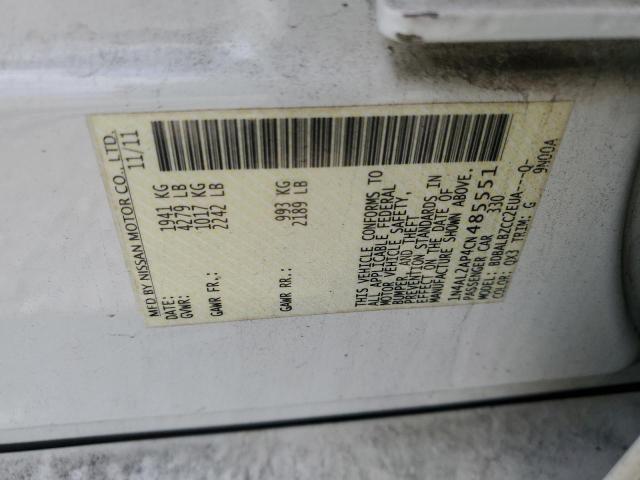 1N4AL2AP4CN485551 - 2012 NISSAN ALTIMA BASE WHITE photo 12