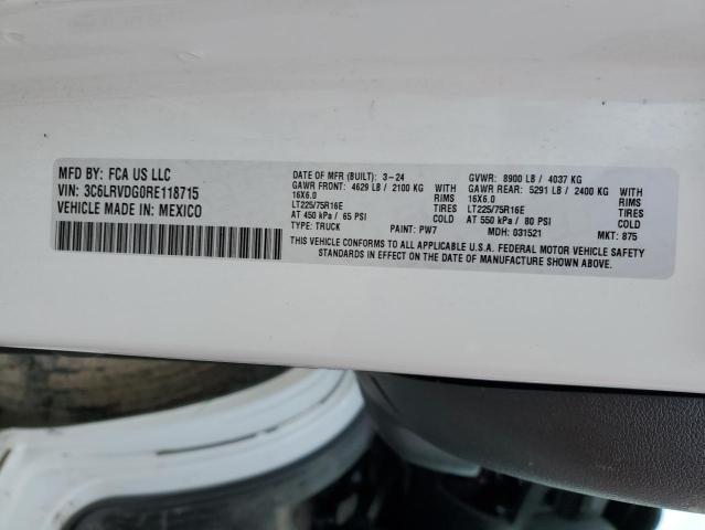 3C6LRVDG0RE118715 - 2024 RAM PROMASTER 2500 HIGH 白色 照片 14