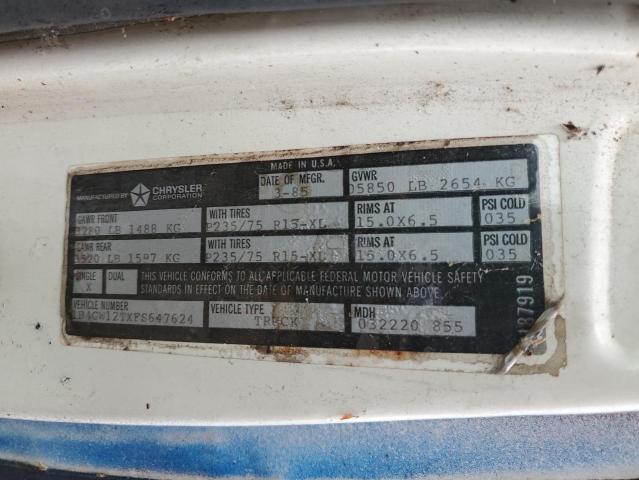 1B4GW12TXFS647624 - 1985 DODGE RAMCHARGER AW-100 BLUE photo 12