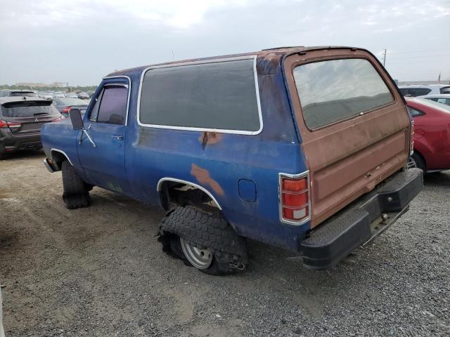 1B4GW12TXFS647624 - 1985 DODGE RAMCHARGER AW-100 BLUE photo 2