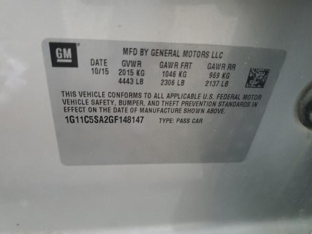 1G11C5SA2GF148147 - 2016 CHEVROLET MALIBU LIM LT 银色 照片 12