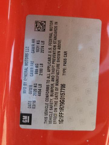 1G1FF1R79G0157706 - 2016 CHEVROLET CAMARO SS RED photo 13