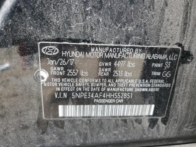 5NPE34AF4HH552851 - 2017 HYUNDAI SONATA SPORT BLACK photo 12