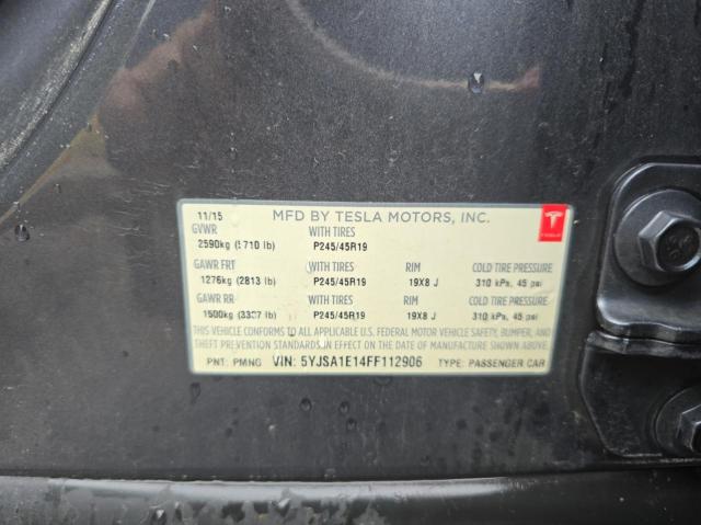 5YJSA1E14FF112906 - 2015 TESLA MODEL S Boz foto 10