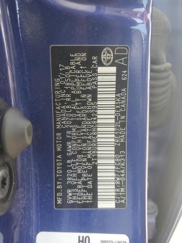 2T1BURHE8HC842295 - 2017 TOYOTA COROLLA L Azul foto 13