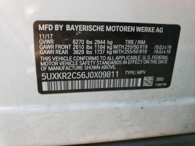 5UXKR2C56J0X09811 - 2018 BMW X5 SDRIVE35I WHITE photo 13