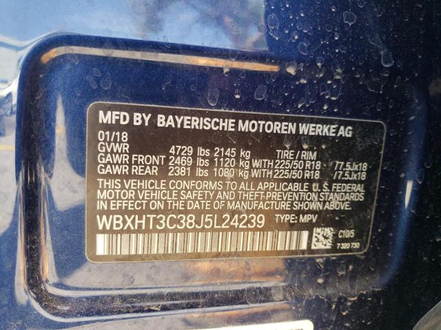 WBXHT3C38J5L24239 - 2018 BMW X1 XDRIVE28I BLUE photo 13