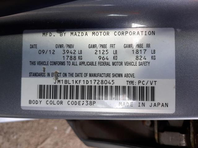 JM1BL1KF1D1728045 - 2013 MAZDA 3 I فضي صورة 10