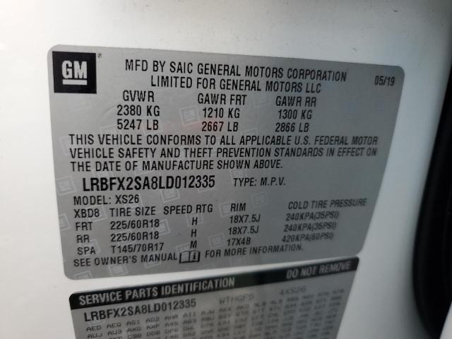 LRBFX2SA8LD012335 - 2020 BUICK ENVISION ESSENCE Ağ foto 13