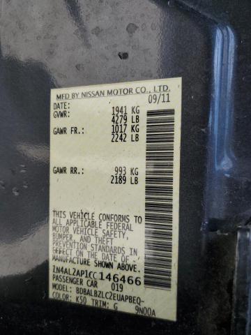 1N4AL2AP1CC146466 - 2012 NISSAN ALTIMA BASE GRAY photo 13