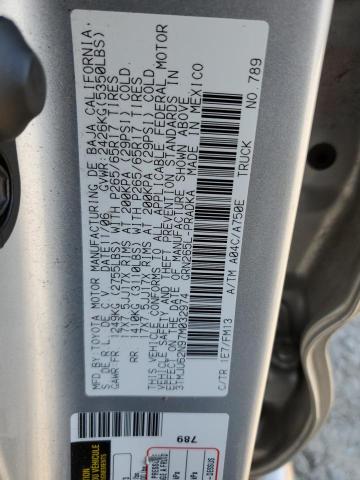 3TMJU62N97M032974 - 2007 TOYOTA TACOMA DOUBLE CAB PRERUNNER SILVER photo 12