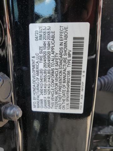 5FNYF8H54PB021395 - 2023 HONDA PASSPORT EXL BLACK photo 14