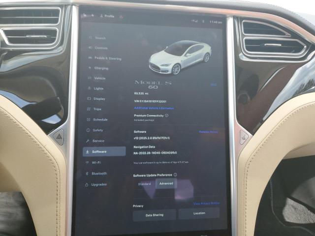 5YJSA1S11EFP32051 - 2014 TESLA MODEL S WHITE photo 9