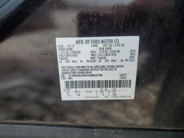 1FM5K8AR0HGB82759 - 2017 FORD EXPLORER POLICE INTERCEPTOR 黑色 照片 13
