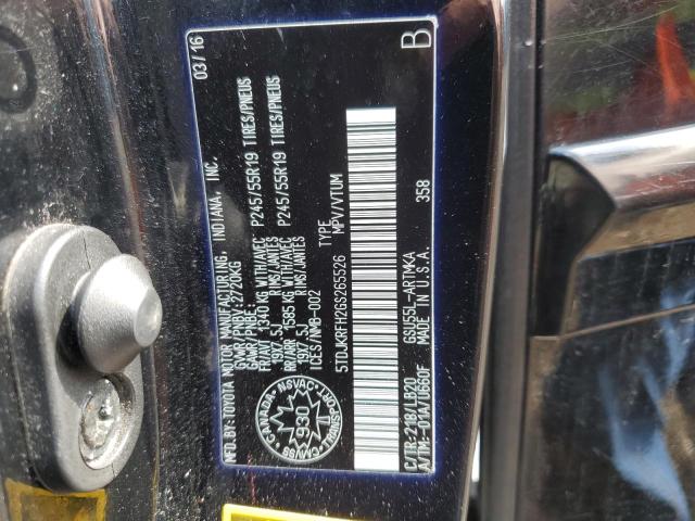 5TDJKRFH2GS265526 - 2016 TOYOTA HIGHLANDER XLE BLACK photo 14