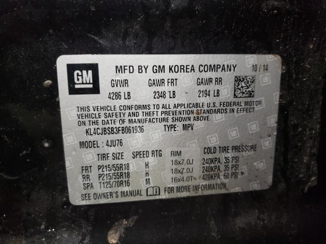 KL4CJBSB3FB061936 - 2015 BUICK ENCORE CONVENIENCE 黑色 照片 12