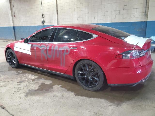 5YJSA1CNXDFP09352 - 2013 TESLA MODEL S RED photo 2