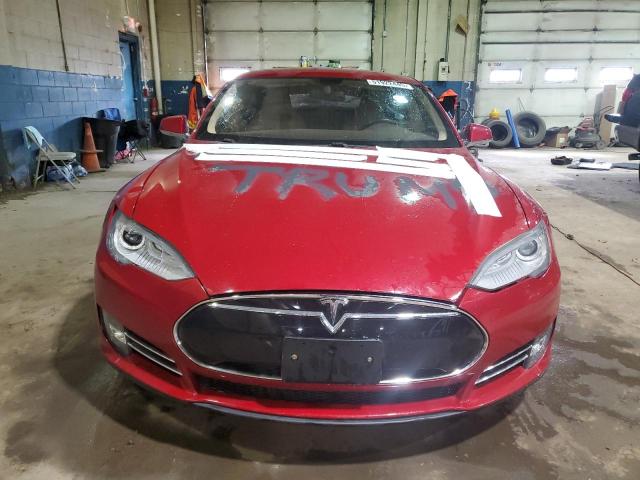 5YJSA1CNXDFP09352 - 2013 TESLA MODEL S RED photo 5