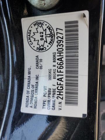 2HGFA1F66AH039277 - 2010 HONDA CIVIC LX-S 黑色 照片 12
