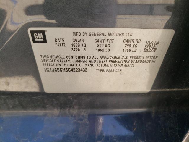 1G1JA5SH5C4223433 - 2012 CHEVROLET SONIC LS GRAY photo 12