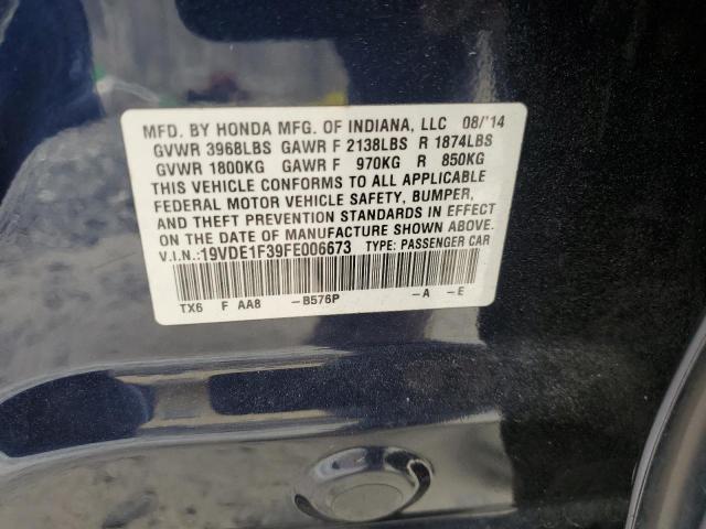 19VDE1F39FE006673 - 2015 ACURA ILX 20 BLUE photo 12