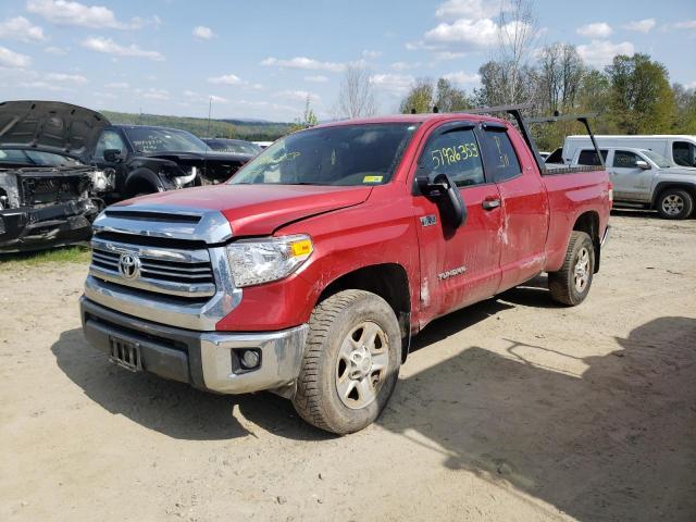 5TFUY5F10EX327343 - 2014 TOYOTA TUNDRA DOUBLE CAB SR/SR5 RED photo 1