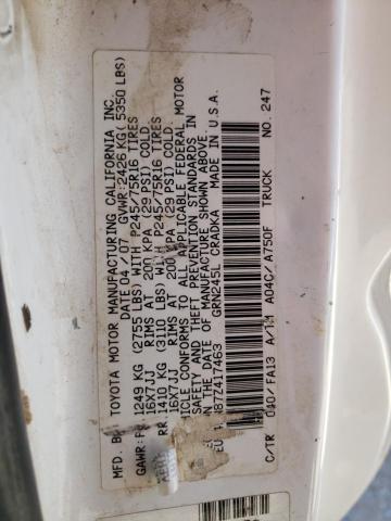 5TEUU42N87Z417463 - 2007 TOYOTA TACOMA ACCESS CAB შავი ფოტო 12