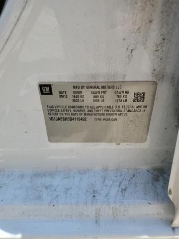 1G1JA6SH6D4119492 - 2013 CHEVROLET SONIC LS WHITE photo 13