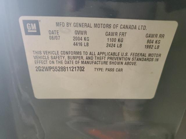 2G2WP552881121702 - 2008 PONTIAC GRAND PRIX 黑色 照片 12