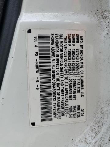 5FNRL18844B089772 - 2004 HONDA ODYSSEY EX WHITE photo 13