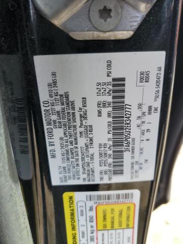 3FA6P0SU2ER342777 - 2014 FORD FUSION TITANIUM PHEV BLACK photo 12