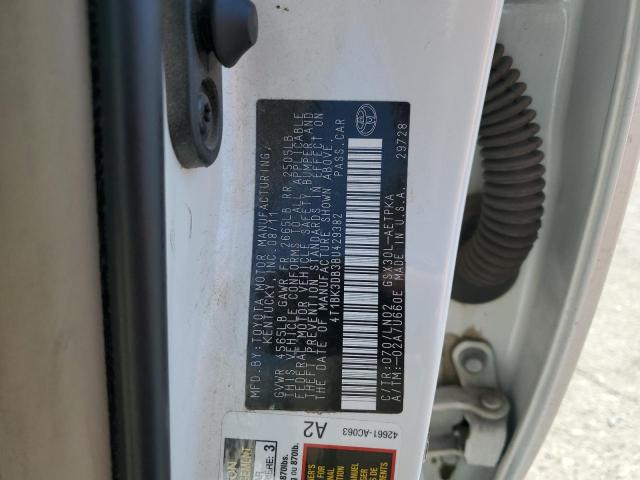 4T1BK3DB3BU429382 - 2011 TOYOTA AVALON BASE WHITE photo 12