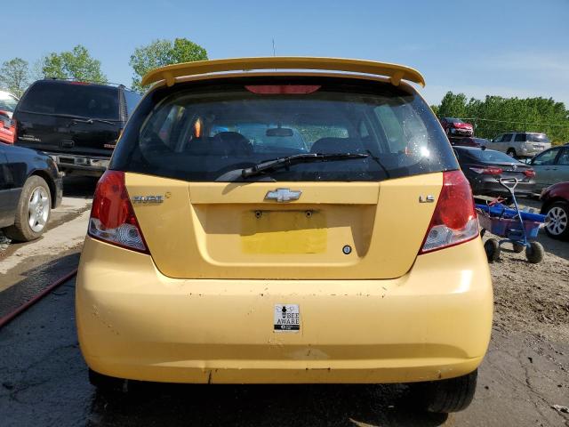 KL1TD66697B759168 - 2007 CHEVROLET AVEO BASE YELLOW photo 6