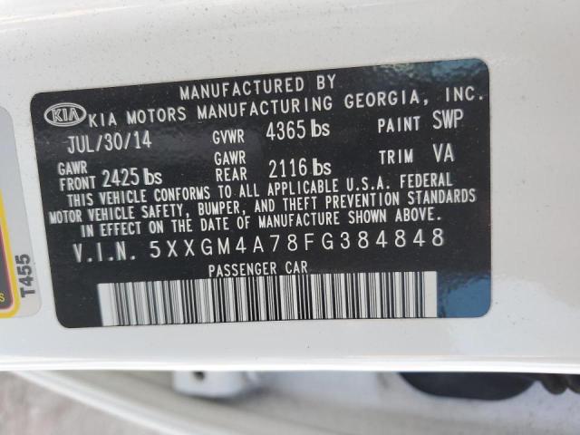 5XXGM4A78FG384848 - 2015 KIA OPTIMA LX WHITE photo 13